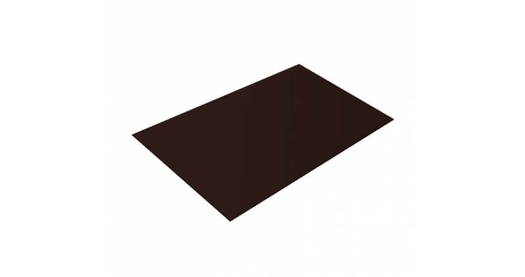Плоский лист 0,5 Velur20 с пленкой RAL 8017 шоколад