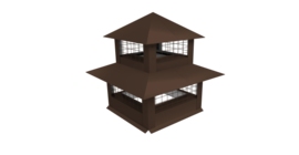 Дымник на трубу двойной с сеткой 730х485мм 0,45 PE с пленкой RAL 8017 шоколад