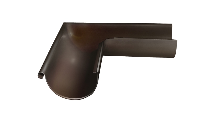 Угол желоба внешний Grand Line PU 90 гр 125 мм RR 32 темно-коричневый
