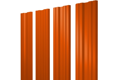 Штакетник Twin с прямым резом 0,45 PE RAL 2004 оранжевый