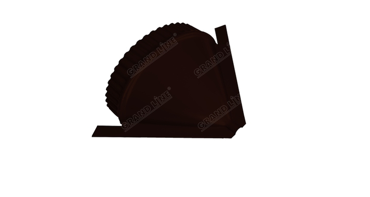 Заглушка конусная для малого полукруглого конька PE RR 32 темно-коричневый
