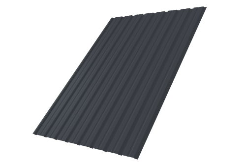 Профнастил С10В 0.45 PE с пленкой RAL 7024 мокрый асфальт