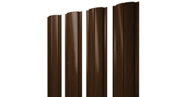 Штакетник Полукруглый Slim с прямым резом 0,45 Print Elite Choco Wood TwinColor
