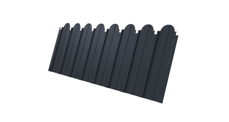 Профнастил С10A фигурный 0,45 PE-Double RAL 7024 мокрый асфальт