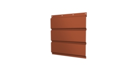 Софит металлический без перфорации 0,5 Satin Мatt с пленкой RAL 8004 терракота