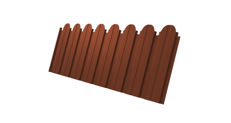 Профнастил С10B фигурный 0,5 Satin Matt TX RAL 8004 терракота