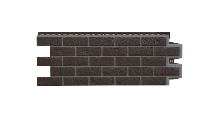 Фасадная панель GL Состаренный кирпич Design шоколадный со швом RAL 7006