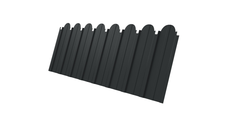 Профнастил C10A фигурный 0,45 PE-Double RAL 7016 антрацитово-серый