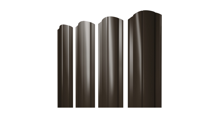 Штакетник Круглый фигурный 0,5 GreenCoat Pural BT RR 32 темно-коричневый