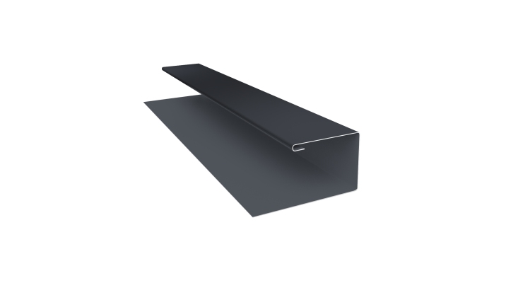 Планка П-образная Блок-хаус new 0,45 Drap TwinColor RAL 7024 мокрый асфальт (2м)