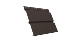 Софит металлический Квадро Брус с перфорацией 0,5 Satin Matt с пленкой RR 32 темно-коричневый
