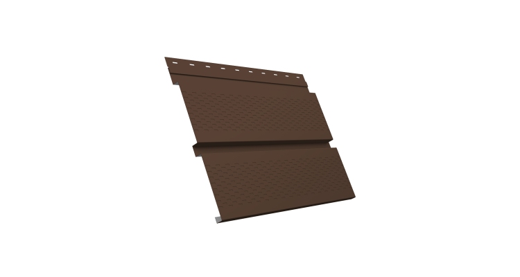 Софит металлический Квадро Брус с перфорацией 0,5 Drap с пленкой RAL 8017 шоколад