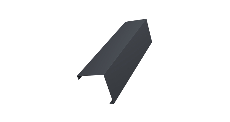 Декоративная накладка на столб универсальная угловая 60х60 для забора жалюзи 0,45 Drap-double TX RAL 7024 мокрый асфальт (2м)