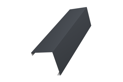 Декоративная накладка на столб универсальная угловая 62х55 для забора жалюзи 0,7 PE RAL 7024 мокрый асфальт (1,8м)