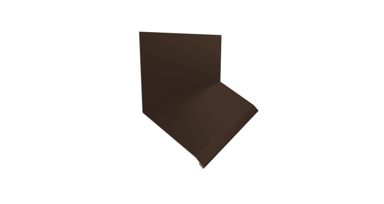Планка примыкание верхнее к стене фальц Grand Line 150х130х20 0,45 PE с пленкой RAL 8017 шоколад (3м)