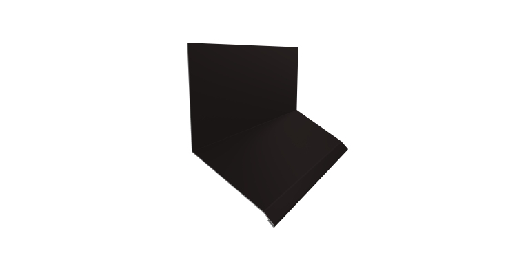 Планка примыкание верхнее к стене фальц Grand Line 150х130х20 0,45 Drap TR RAL 9005 черный (2м)