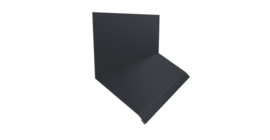 Планка примыкание верхнее к стене фальц Grand Line 150х130х20 0,45 Drap TwinColor RAL 7024 мокрый асфальт (3м)