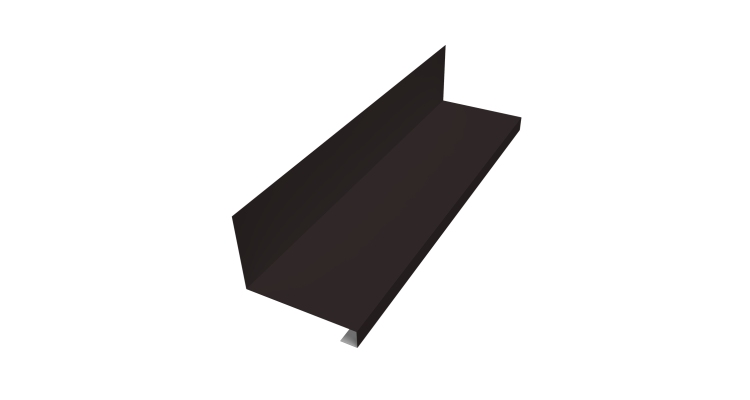 Планка примыкание нижнее к трубе фальц Grand Line 0,5 Drap TX RAL 9005 черный (2м)