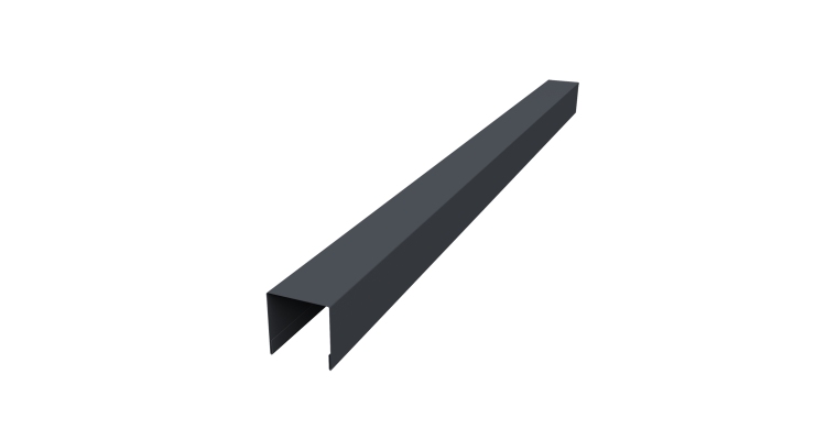 Планка вертикальная лицевая для забора жалюзи Palermo 0,45 Drap-double TX RAL 7024 мокрый асфальт (1,8м)