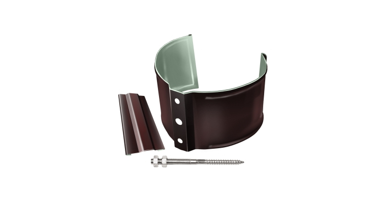 Кронштейн трубы на кирпич GL PE 100 мм RAL 8017 шоколад