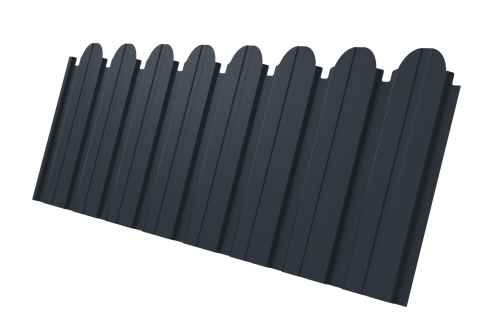 Профнастил C10B фигурный 0.5 Atlas X RAL 7024 мокрый асфальт